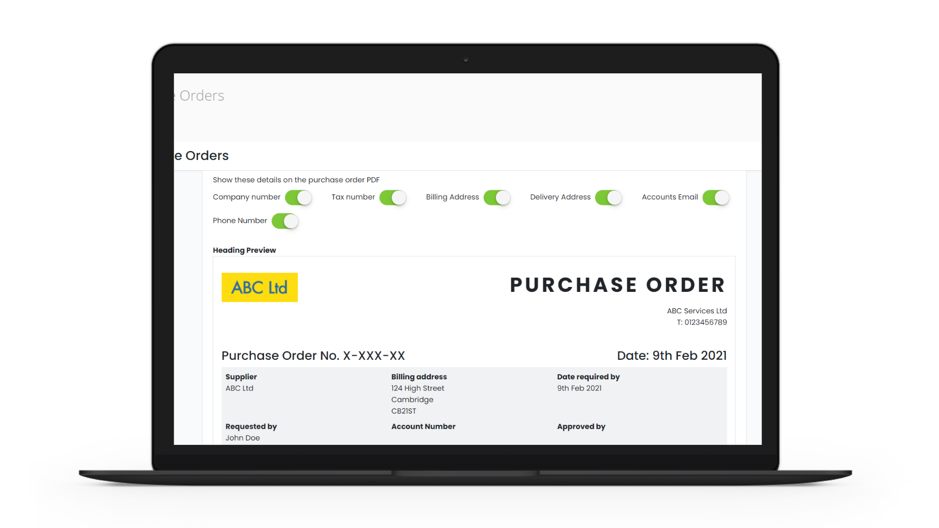 Purchase Orders screenshot